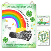 Diy Baby'S First St Patricks Day Footprints Art Sign, St. Patrick'S Day Craft Newborn Keepsake, Baby Footprint St Patricks Birth