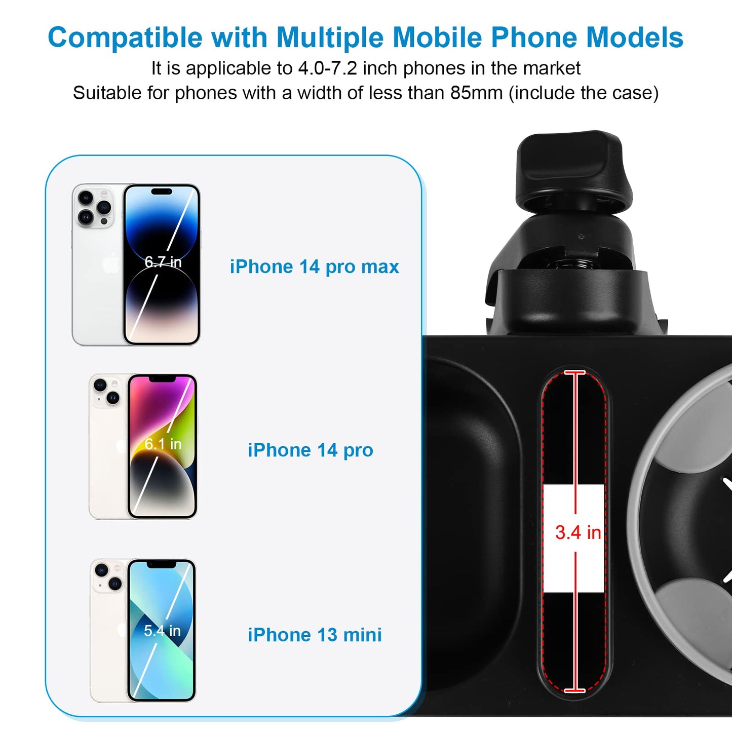 Accmor 3 In 1 Stroller Tray, Stroller Cup Holder Snack Tray, Non-Slip Grip Clip Stroller Accessory Stroller Tray Compatible With