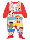 Cocomelon Toddler Infant Footed Blanket Sleeper Pajamas (2T, Red)