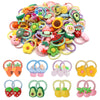 60Pcs Baby Hair Ties, Cute Cartoon Small Hair Ties For Toddlers Little Girls, Colorful Elastic Pony Tails Hair Bands 0.8Inch Dia