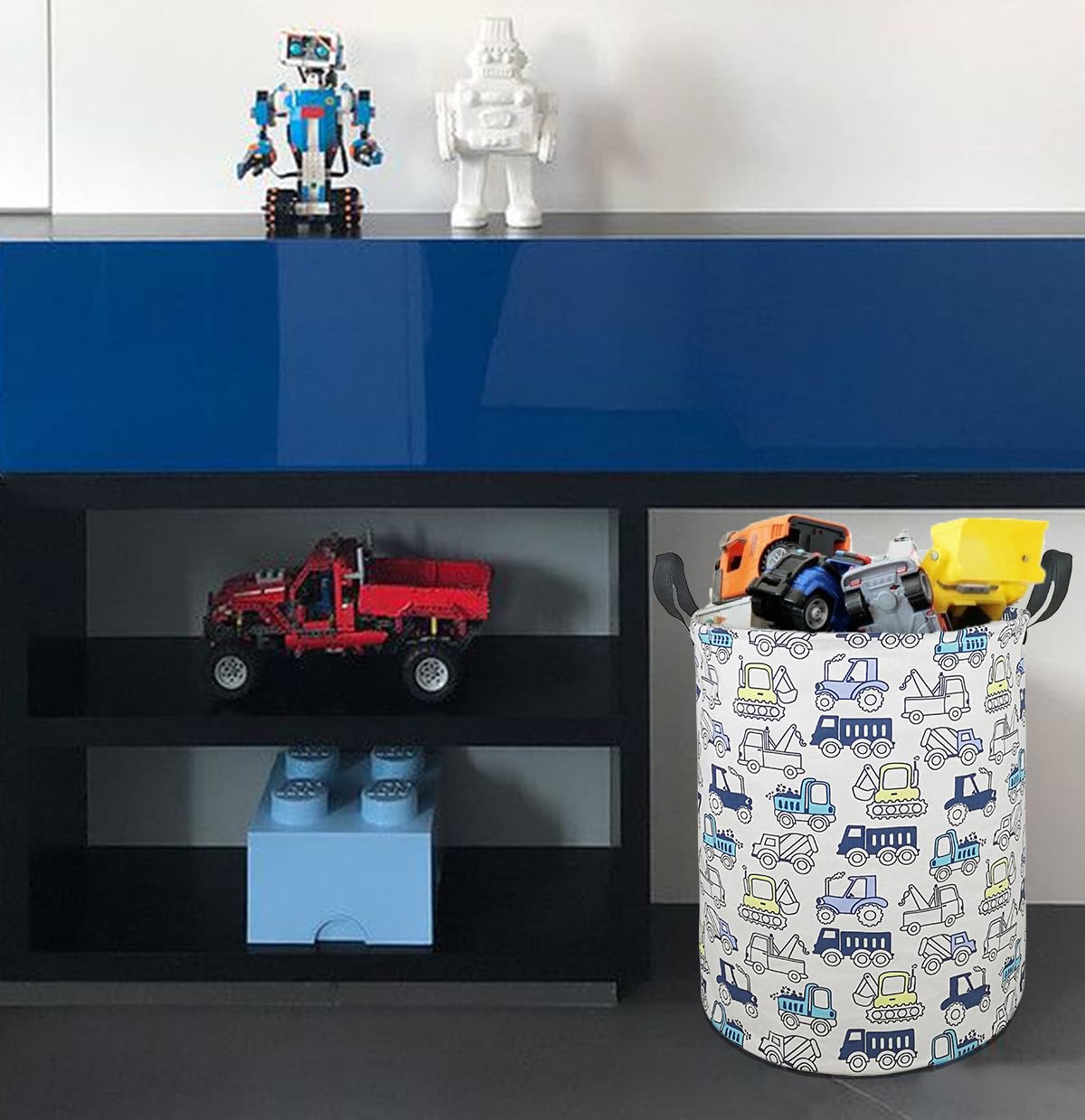 Acmuuni 19.7 ' Round Laundry Basket Laundry Hamper With Handles,Baby Toys Storage Organizer Bins Laundry Gift Basket For Boys A