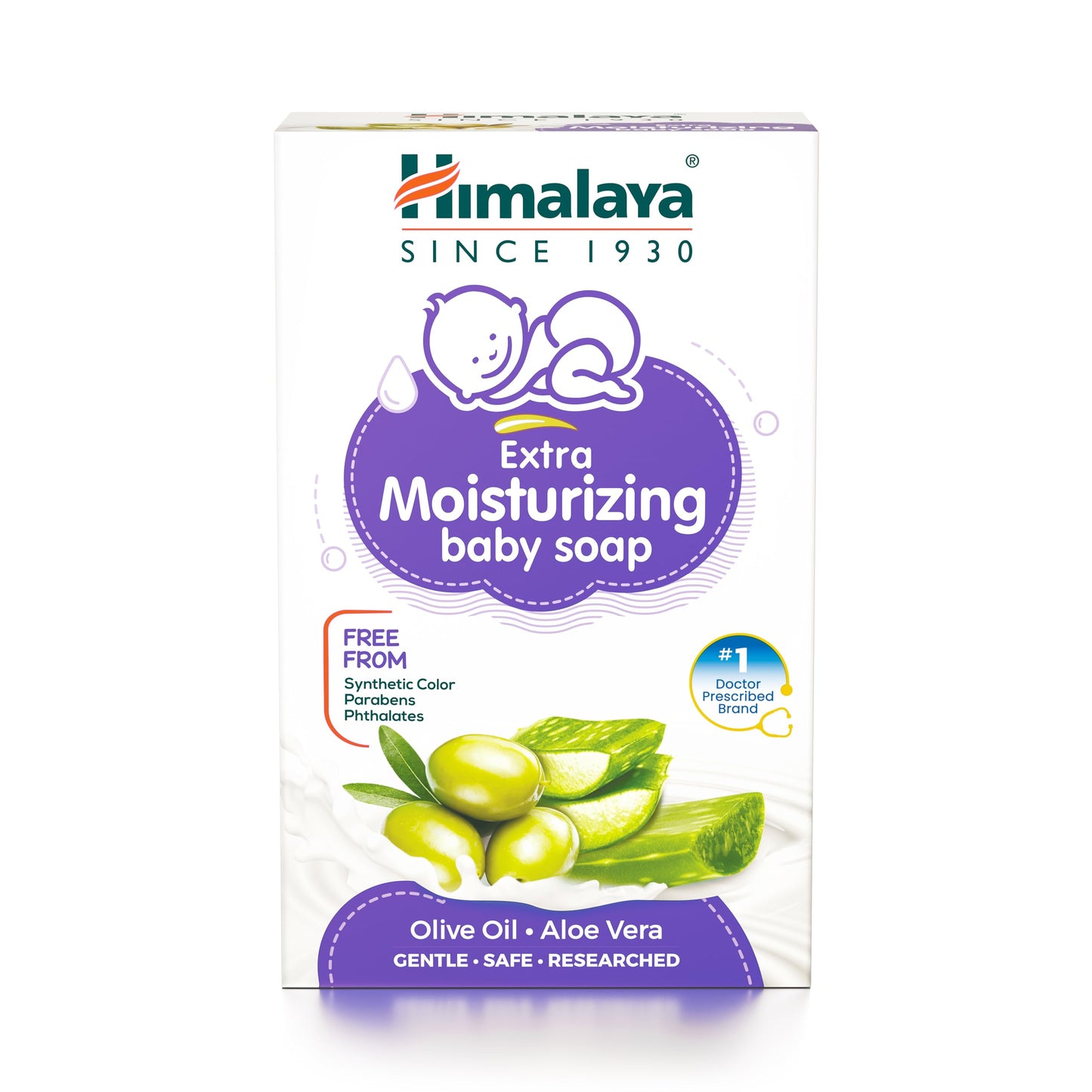 Himalaya Herbals Extra Moisturizing Baby Soap, 75G