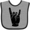 Inktastic Rocker Horns Baby Bib Heather And Black 18B1D