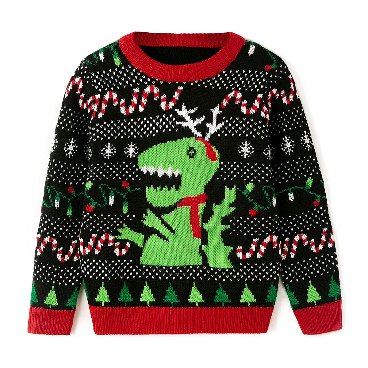 Simplee Kids Ugly Christmas Round Neck Sweater Family Matching Outfits For Holiday Party Knitted Pullover,Long Sleeve For Winter