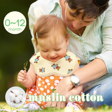 Elliehouse Baby Bibs For Girls Boys 10 Pack Muslin Drooling Drool Teething Teeth Bibs Muslin Cotton Absorbent Soft Bibs For Infa