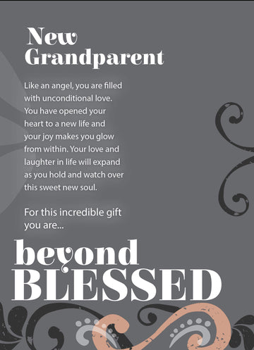 Beautiful Silver Finish Metal Angel With Beyond Blessed Poem - Gift For New Grandparents On Birth Of Grandchild