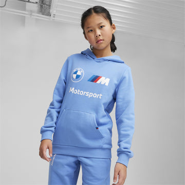 Puma Kid'S Standard Bmw M Motorsport Essentials Hoodie, Blue Skies, Xs