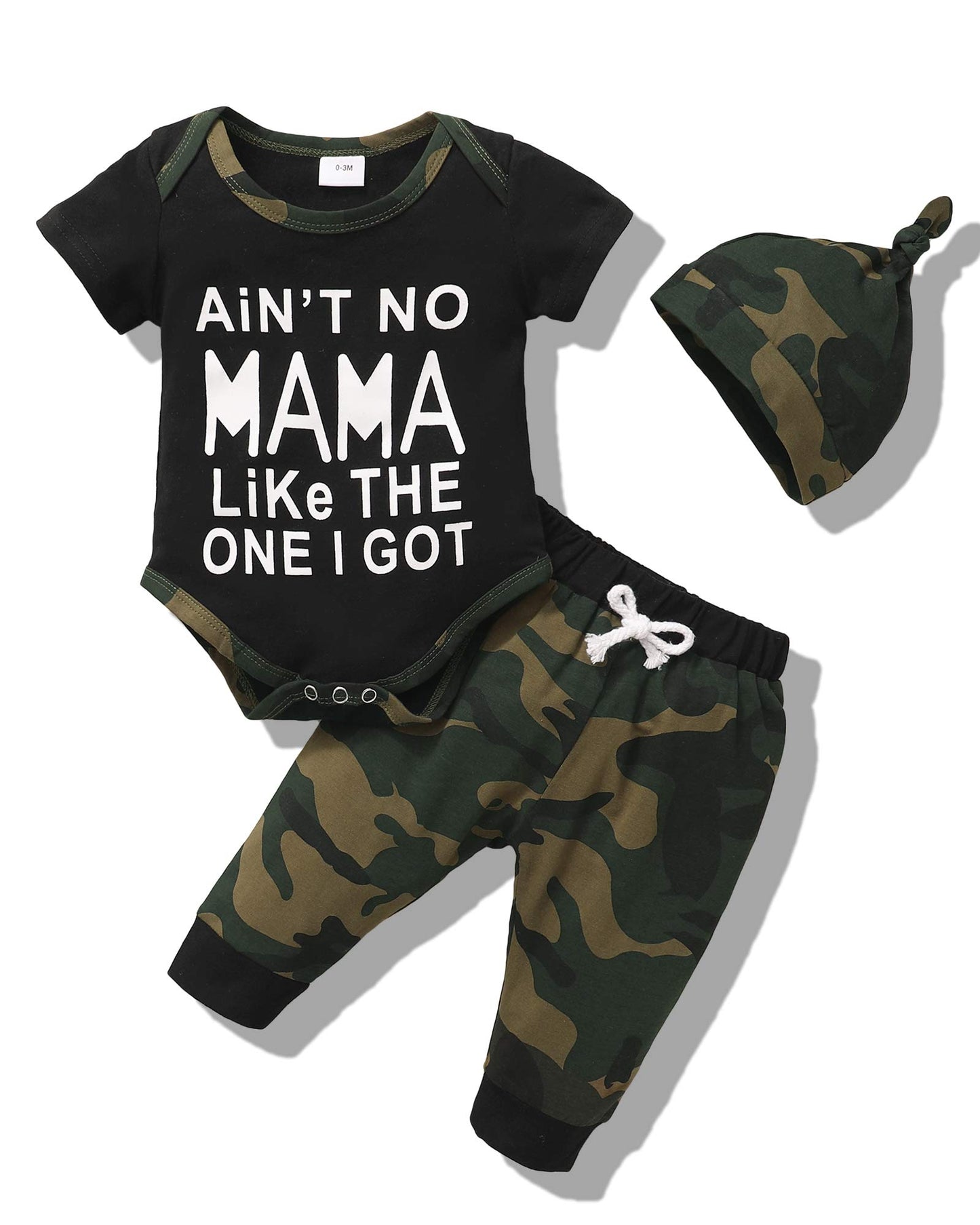 Nzrvaws Toddler Boy Outfit 12-18 Months Baby Infant Boy Clothes Romper Camouflage Long Pants Short Sleeve Top With Hat 3Pc Outfi