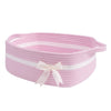 Chicvita Pink Baby Girl Gift Basket, Small Woven Rope Basket, Rectangle Shelf Basket For Bathroom, Cute Nursery Storage Basket F