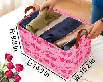 Boohit Personalized Easter Baskets For Kids Large Girl Foldable Storage Box For Gifts Kids Empty Storage Bins Rectangular Toy Or