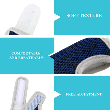 2 Pieces Silicone Toddler Baby Finger Guard With Breathable Wrist Band Thumb Kit To Prevent Children From Sucking Fingers (Blue)