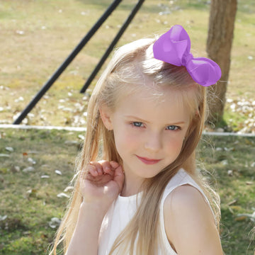 Oaoleer 8Pcs Hair Bows For Girls Purple Grosgrain Ribbon Boutique Bow Alligator Clips Hair Accessories For Toddlers Little Girls