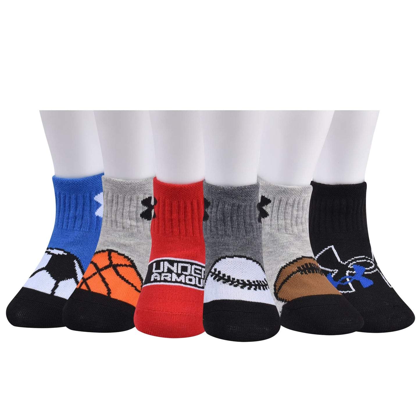 Under Armour Baby Boys Multi Pack Quad Sport Pack Essential Quarter Sock, Blue, 12-24 Months