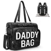 Pripher 4 In 1 Convertible Daddy Bag Backpack, Camo Black Diaper Backpack For Dad And Mom, Father 'S Bag For Hospital With Daddy