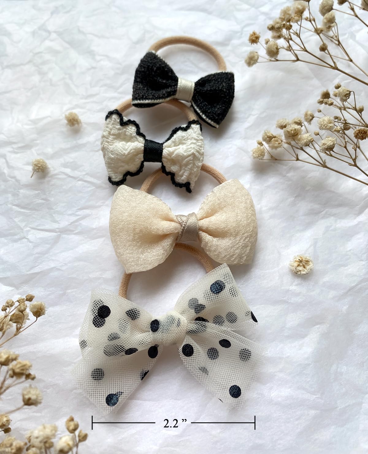 Boutique Baby Girl Hair Ties With Flowers, 28 Pcs Hair Bow Ties For Toddler Girls, Elastics Ponytail Holders Pigtails Rubber Ban