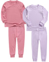 Vaenait Kids Long Sleeve Sleepwear Pajamas 2Pcs Set Modal Purplepink+Lavender Xs