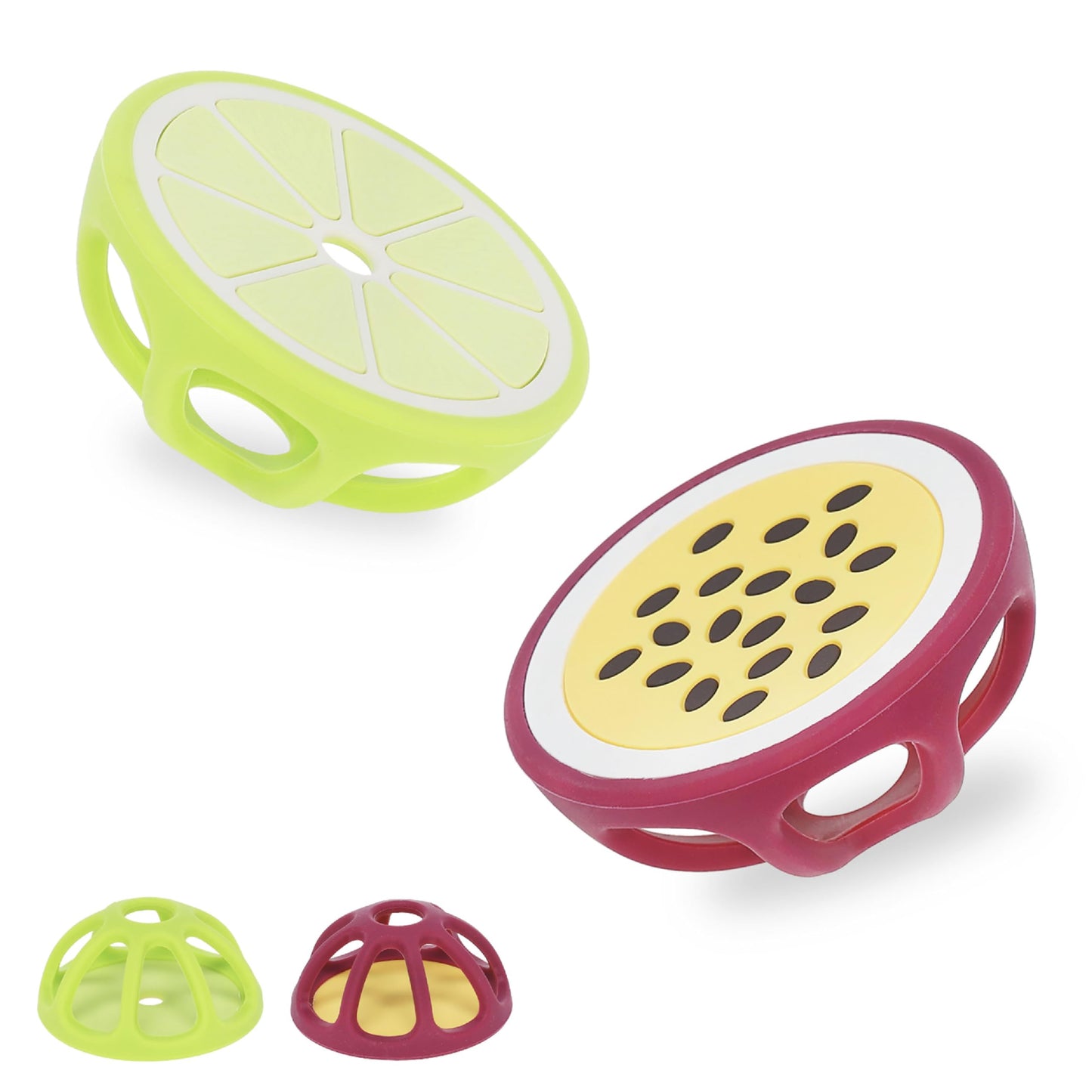 Passionfruit and Lime Silicone Teethers Baby Teething Toys, Newborn Essentials Must Haves, Easy-to-Hold Design Teething Ball Bab