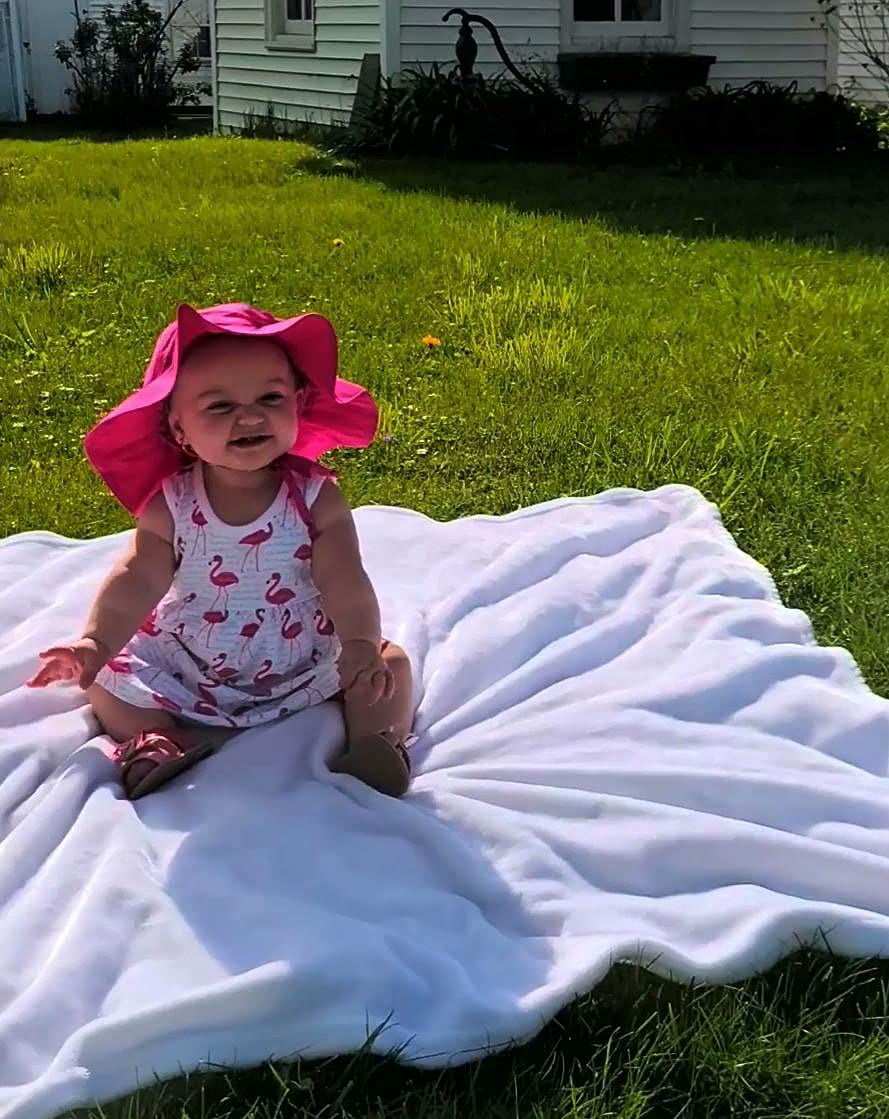 Infant Sun Hat For Toddler Boy Summer Hat 50+ Upf Protective Wide Brim Sun Hat For Baby Girl Hat,White,12-24 Months