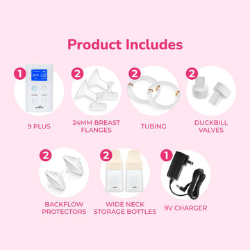Spectra - 9 Plus Portable Electric Breast Milk Pump For Baby Feeding