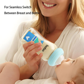 Yohkoh Ppsu Baby Bottle Wide Neck, Newborn Anti-Colic Baby Bottle With Natural Response Nipple, Streamlined Body, Easy To Clean