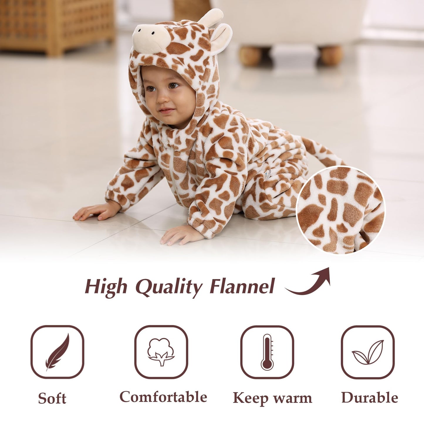 Tonwhar Infant And Toddler Halloween Cosplay Costume Kids' Animal Outfit Snowsuit