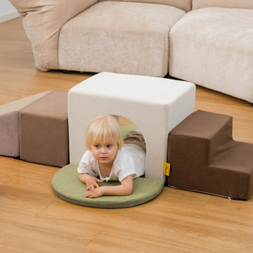 Banasuper Kids Climbing Foam Blocks Playset - 7 Piece Toddler Climbing Toys, Indoor Gross Motor Development Montessori Gross Mot