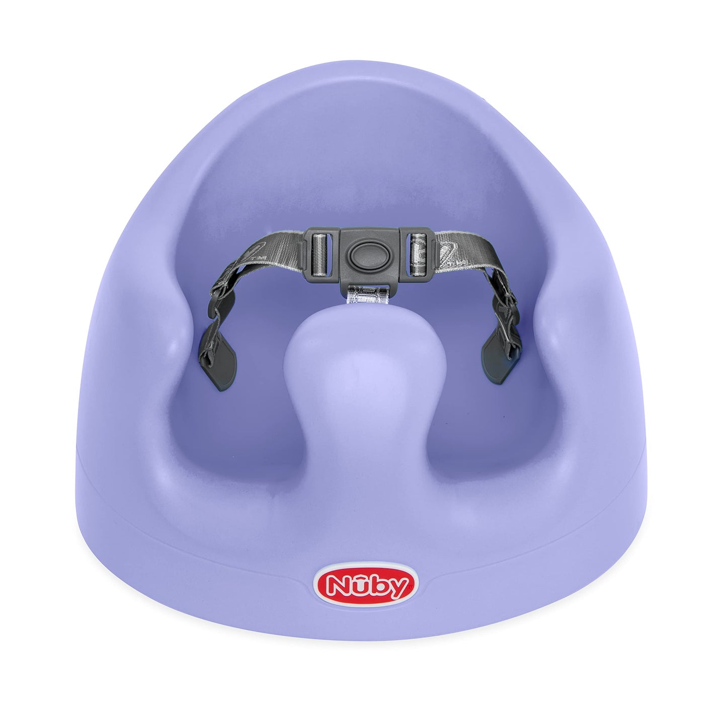 Nuby My Floor Seat, Soft Foam Cushion With Safety Harness And High Back Design, For Ages 4-12 Months, Purple