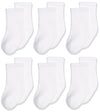 Jefferies Socks Baby Girls Unisex Newborn Seamless Sport Half Cushion Crew Socks 6 Pack, White, 0-3 Months Us