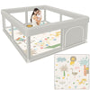 besuhot Baby Playpen 50x50 Inch Baby Playpen with Mat, Play Pen for Babies and Toddlers, Playard with Gate, Sturdy Safety Fence,