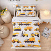 Ntbed 4 Pieces Construction Toddler Bedding Set For Baby Boys, Truck Vehicles Excavator Cars Printed, Includes Comforter, Flat S