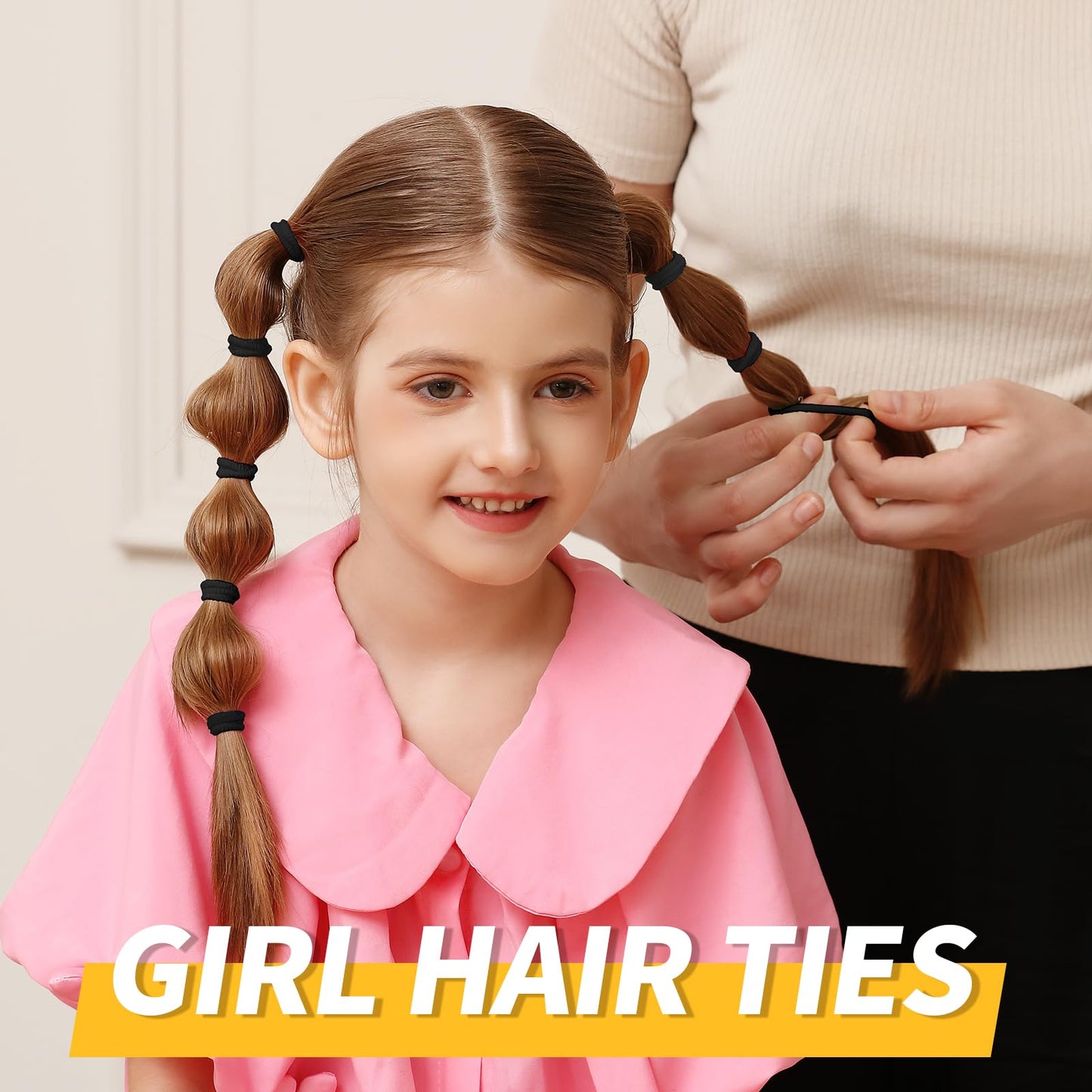 Ygdz 300Pcs Black Cotton Hair Ties: Mini Elastic Ponytail Holders And Seamless Hair Bands For Little Girls, Kids, And Toddlers