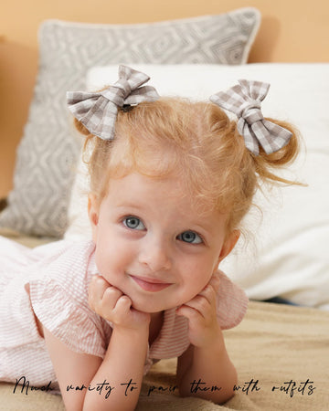 Jollybows 20Pcs 3.5 Inches Baby Girls Linen Hair Bows Clips 10 Colors Fully Lined Hair Barrettes Accessories For Babies Infant T