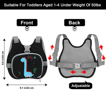 Accmor Toddler Harness Leash+ Reflective Anti Lost Wrist Link, Cute Dinosaur Kids Harness With Leash, Foldable Child Harness Bab