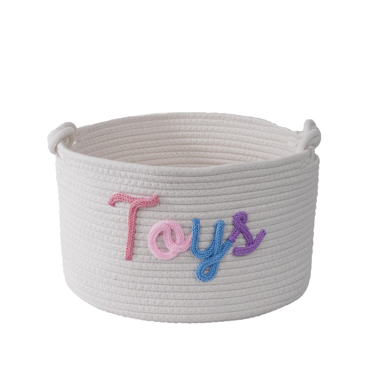 JUOOE Personalized Cotton Rope Baby Gift Basket, Nursery Storage Organizer, Baby Shower Basket with Custom Name