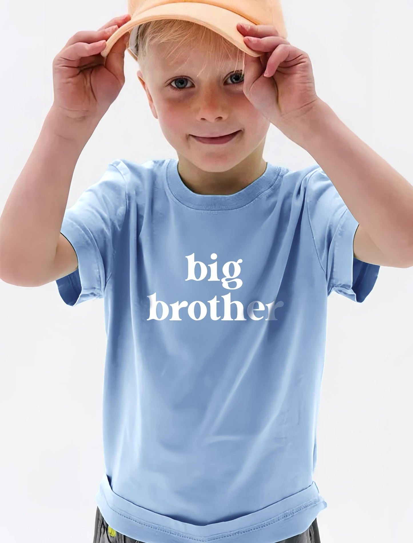 Sanixjoo Big Brother Toddler Shirt Baby Boy Promoted To Big Bro Sibling Reveal Shirt Big Brother Gifts For Toddler Boy(Blue,4-5T
