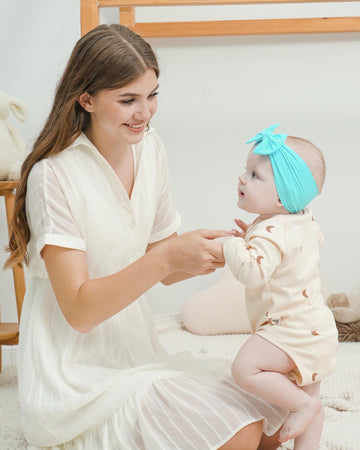 Jollybows 12Pcs Baby Nylon Headbands With Bow Elastic Hairband For Girls Newborn Infant Toddlers Kids Hair Accessories- Soft Lig