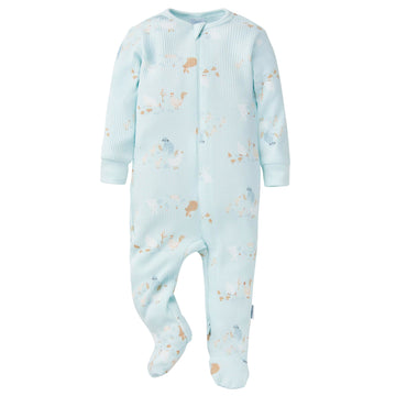 Gerber Baby Unisex 2-Pack 2-Way Zip Thermal Footed Sleep 'N Play, Farm Life, 0-3 Months