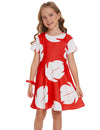 Tbrand Hawaiian Princess Dress Costume For Girls Red Lilo Leaf Dress Kid Summer Party Wear 3-4T