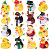 Sratte 16 Christmas Rubber Duck Bulk, Mini Santa Rubber Duck Bath Toys Assorted Xmas Party Decorations for White Elephant Gifts