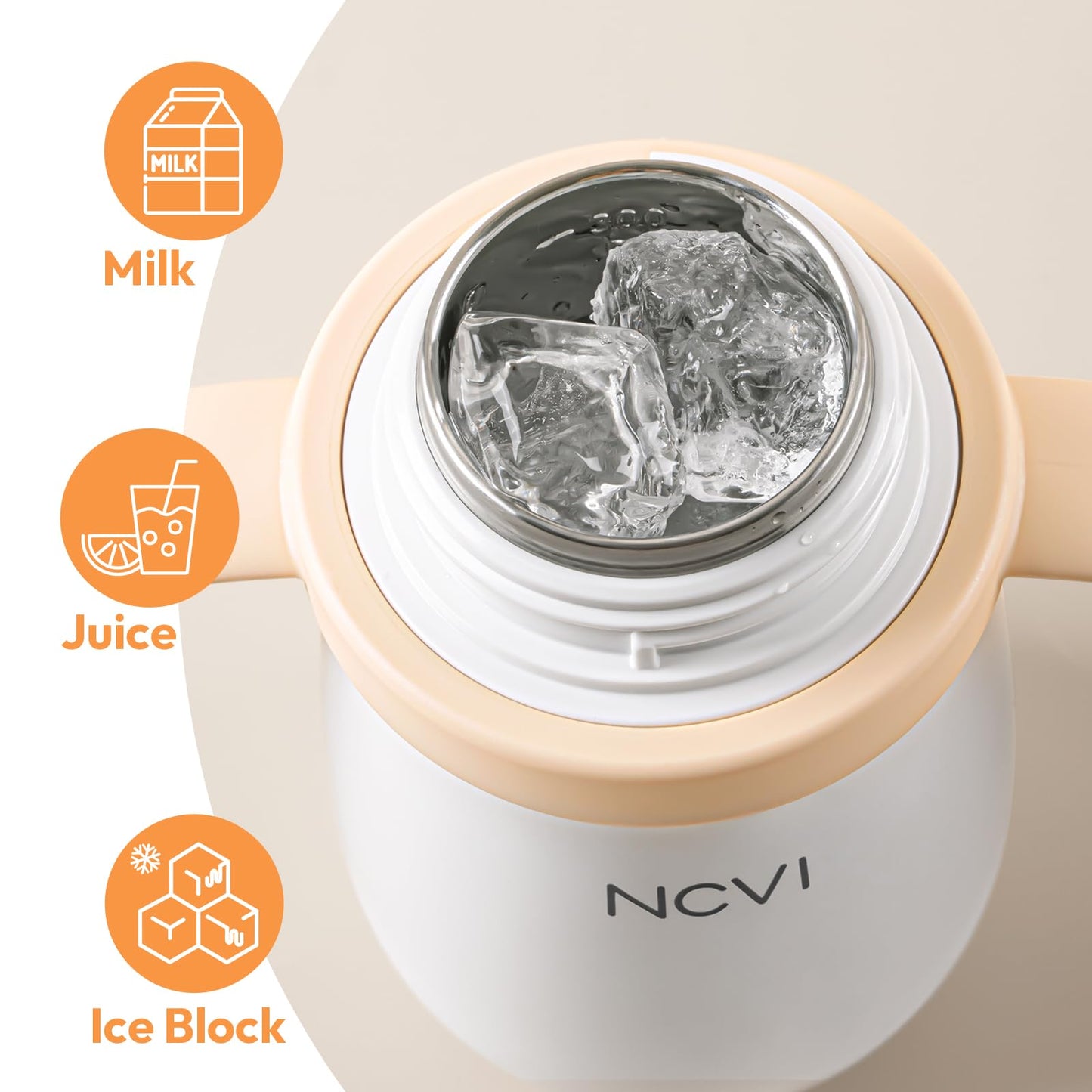 Ncvi Kids Stainless Steel Straw Cup For Toddlers 1-3 Years Old, Training Tumbler With Straw Spill Proof With Handle, Insulated B
