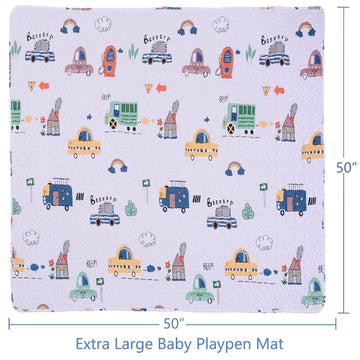 50 X 50 Play Mat For Baby Playpen Tummy Time Mat, Non-Slip Washable Baby Playpen Mat, Baby Crawling Mats For Floor, Portable Tra
