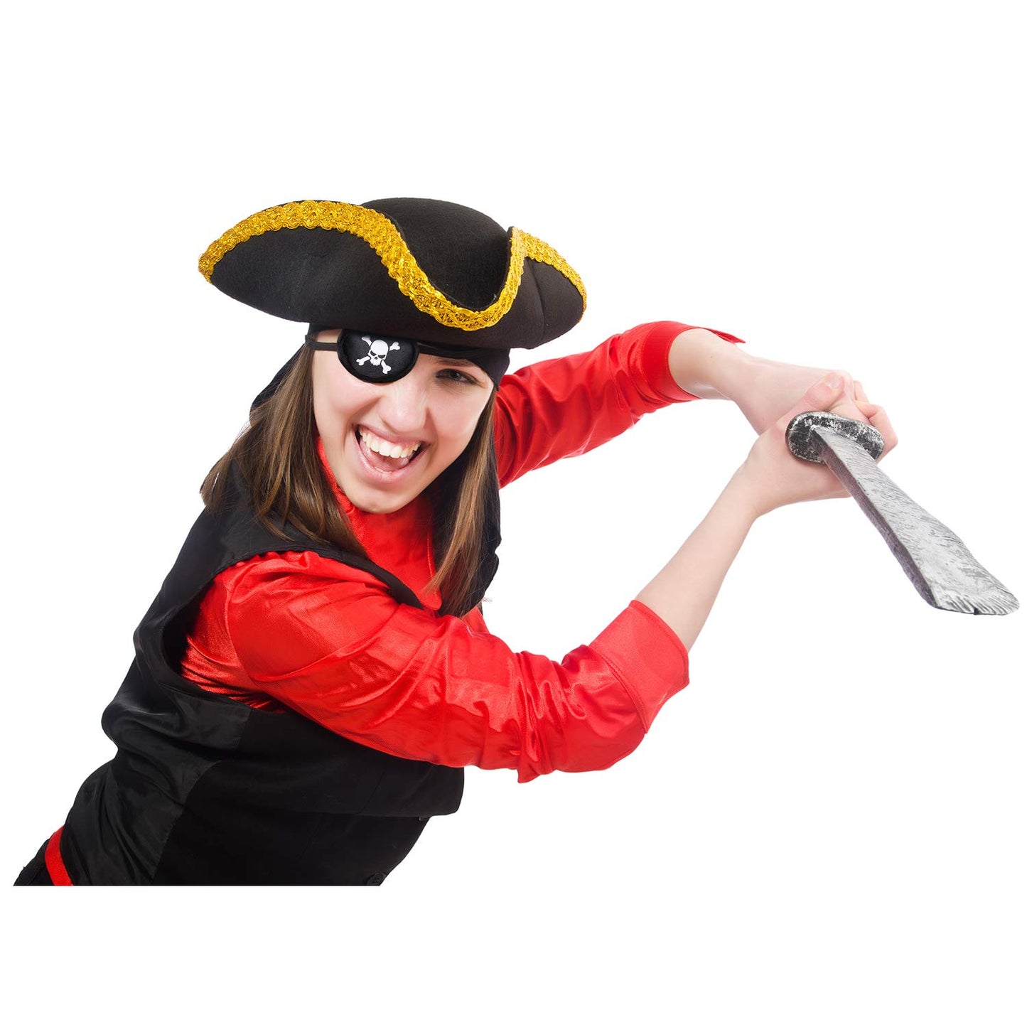 Chinco Pirate Eye Patches Black One Eye Skull Patches Silk Pirate Captain Eye Masks For Adults Halloween Party(24 Pieces)