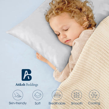 Pack Of 2 Toddler Travel Pillow Cases 100% Egyptian Cotton, 500 Thread Count With Zipper Closure For Small Travel Pillowcase 12X