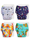 Superbottoms Basic LeakageProof Advanced Cloth Diapers For Babies, High Absorbent 100% Cotton 4 Reusable Diaper And 4 Insert Pa