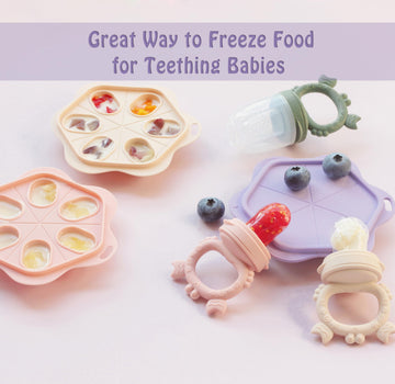 Ginbear Baby Fruit Food Feeder & Popsicle Molds Combo (Set Of 2), Silicone Teething Feeders With Freezer Tray For Infants 4 Mont