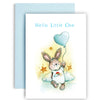 Huxters Baby Boy Cards - Cute A5 Baby Boy Cards Congratulations - Elegant Hello Congratulations Baby Boy Card With Bunny Design