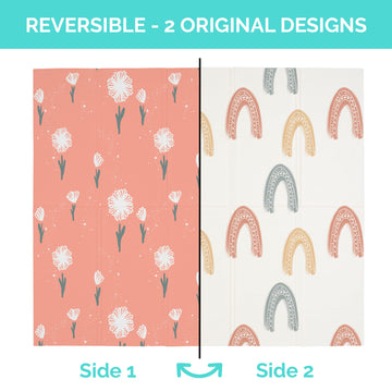 Jumpoff Jo Baby Play Mat - Large Folding Foam Play Mat For Infants, Babies, Toddlers, Waterproof, Double-Sided (70' X 59') - F