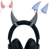 2X Demon Horns For Headset/Cosplay - Made In Usa -16 Colors Combos (Silver)