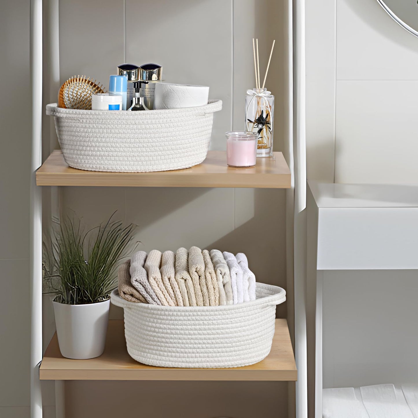 8 Pack Small Woven Basket With Gift Bags And Ribbons, All 12 'X 8 'X 5 ', Empty Decorative Gift Chest Box, Cute Baby Gift Bas