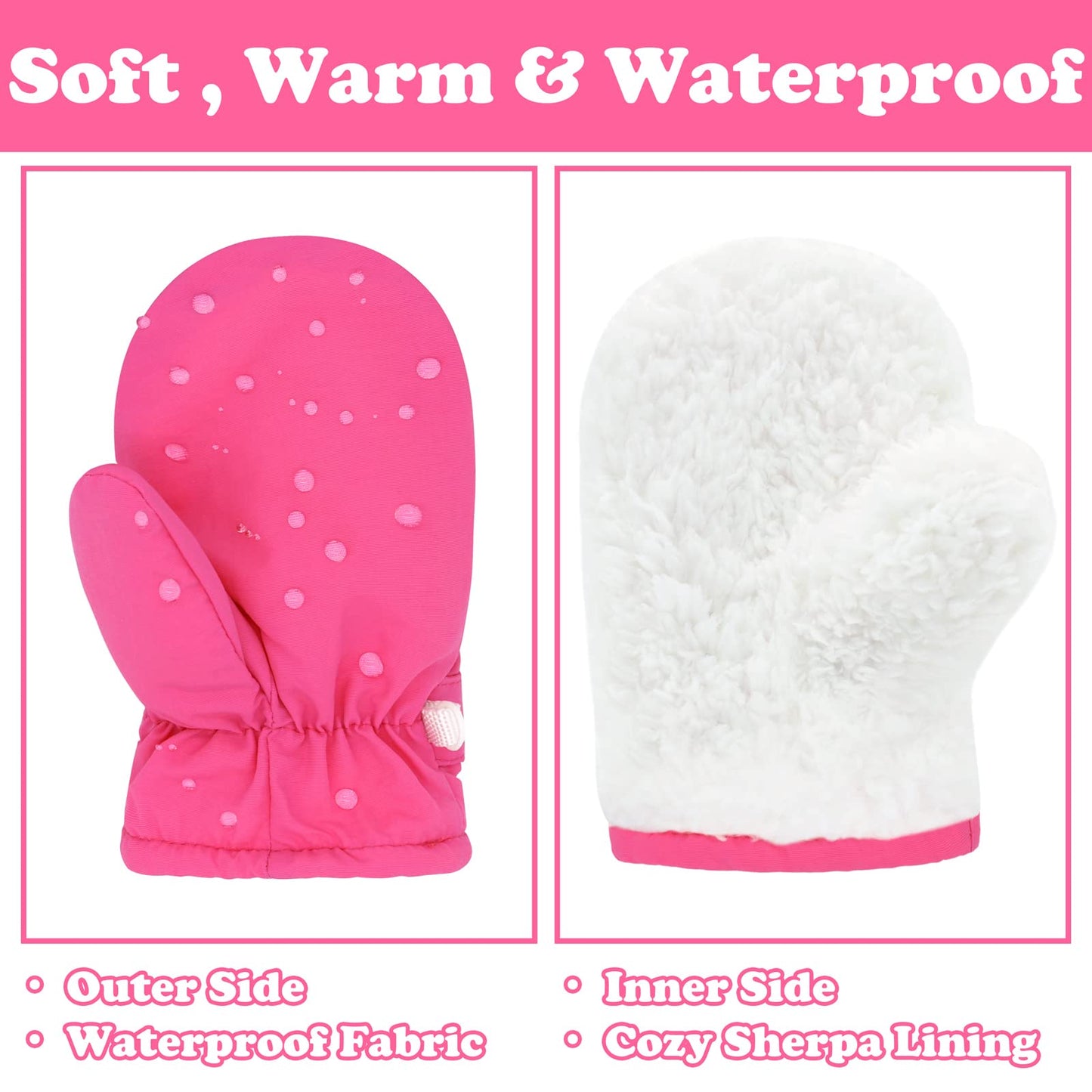 Sarfel Toddler Gloves 3T Toddler Mittens Toddler Waterproof Gloves Toddler Ski Gloves Toddler Winter Gloves Toddler Girl Gloves